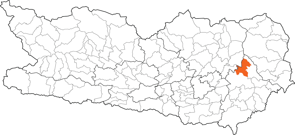 Karte von Kärnten mit Einzeichnung von Diex